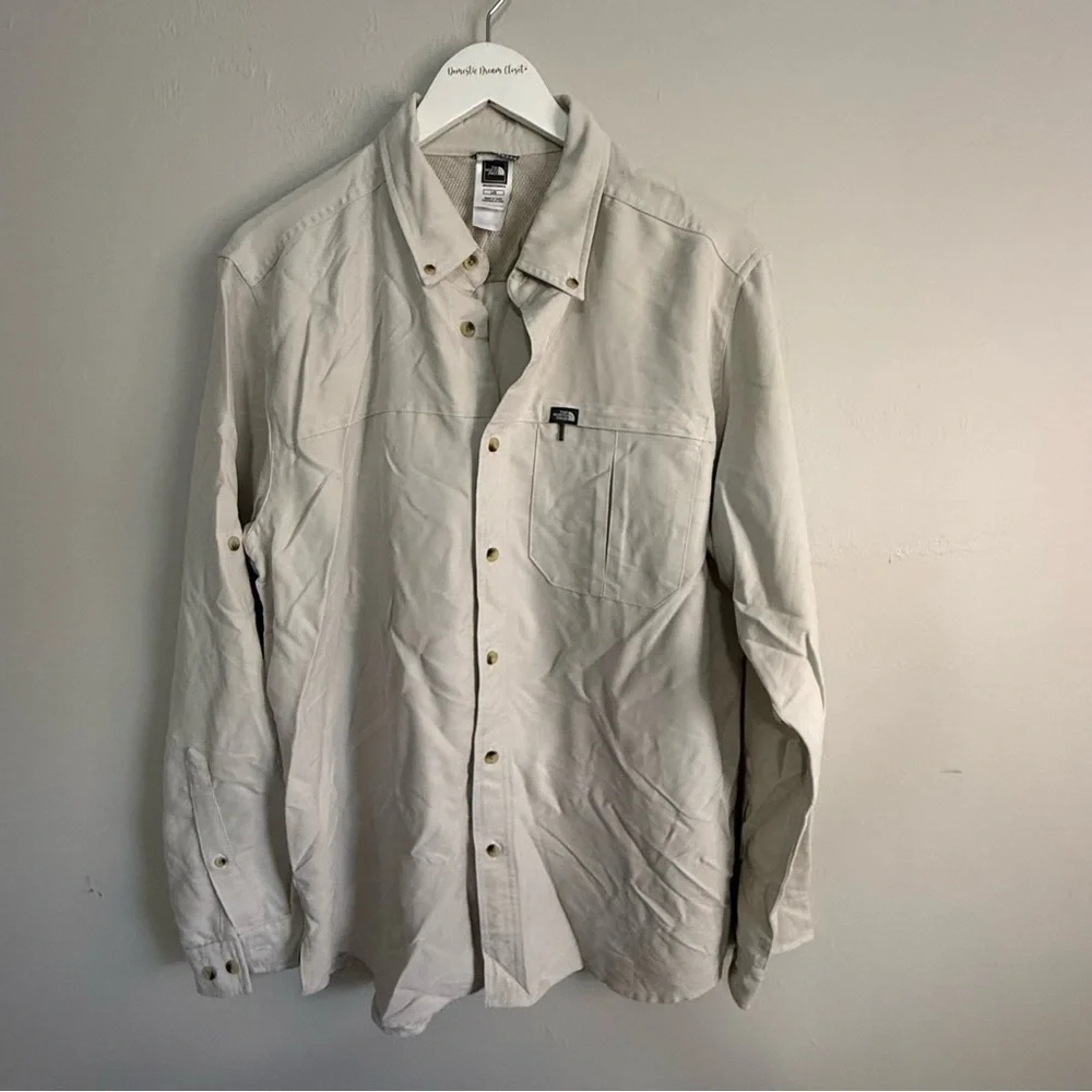 THE NORTH FACE Men’s Gray Button Down Shirt Outdoor Gorpcore Hiking A412 Size L